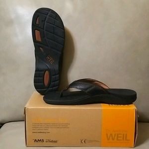 Dr. Andrew Weil Men's Black Leather Sandals